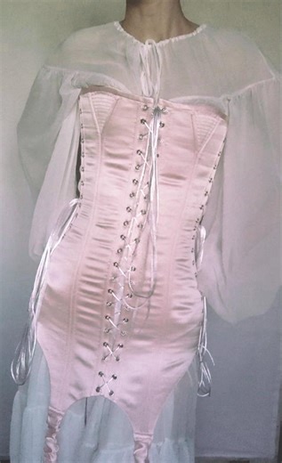 Satin Corset Dress With Boning: Custom Elegant Overbust Corset - Etsy