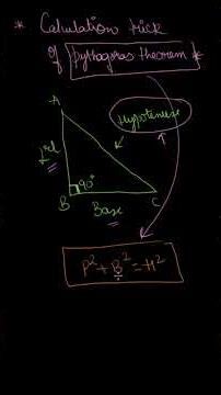 HOW TO MAKE PYTHAGORAS THEOREM CALCULATION EASY ? |#short
