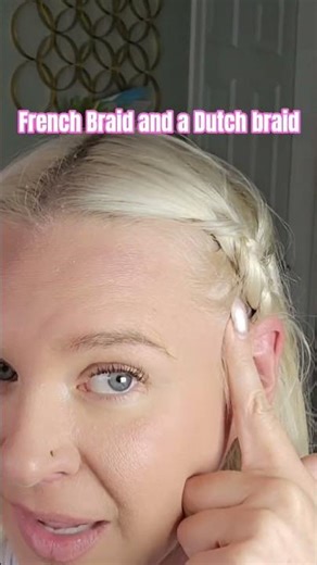 French braid VS Dutch braid 😁😍#shorts #braid #frenchbraid #dutchbraid #beginnerhairtutorial