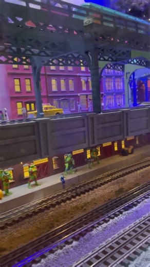 Ninja turtles 🐢 on mini train 🚆