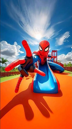 Spiderman Playing on the Slide Evolution #viral #avengers #marvel #spiderman #superhero