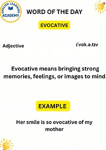 WORD OF THE DAY ( EVOCATIVE) #education #digitalcreator #learning #English #contentcreator #englishlanguage #fblifestyle | English Learning Academy