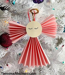FOLDED PAPER ANGEL- super easy kids ornament craft idea