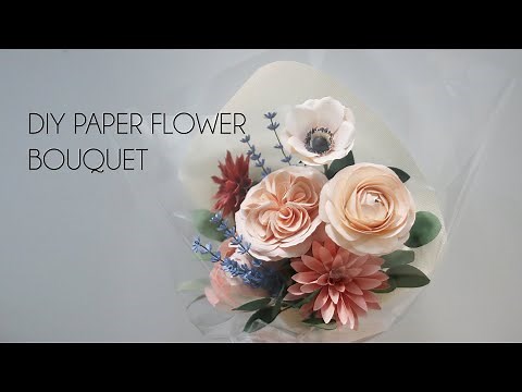 DIY How to put together a paper flower bouquet (crafts, wrapping)