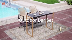Outdoor Bar Stools Set of 2, 360° Wicker Swivel Bar Stool with Armrest, All Weather Bar Height BarStools with 3.2" Cushion for Patio, Poolside, Kitchen, Beige