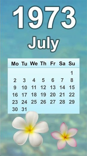 July 1973 Calendar