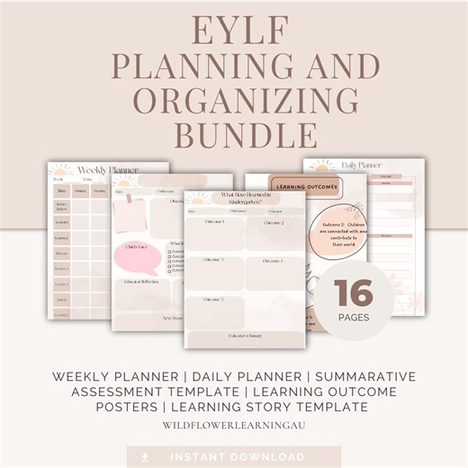 Boho EYLF Planning & Assessment Bundle | Early Childhood Educator Pack | Printable PDF Templates - Etsy Australia