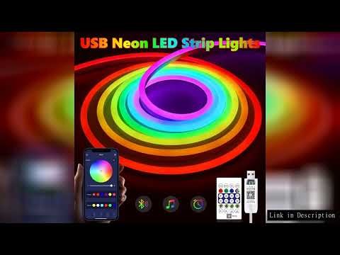 5V USB Neon LED Strip Lights 1/2/3/5M Waterproof RGBIC Neon Lamp Tape Bluetooth Remote Control For H