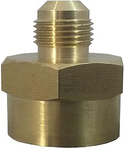 Amazon.com: Brass Connector for Fuel or Gas Line coupling adapter 46F 3/8" flare 45° x 3/4" FNPT Campana Niple - [46F0612] Conector de latón para línea de combustible o gas 46F Mflare 45 ° x FNPT : Industrial & Scientific