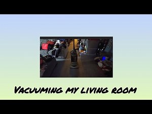 Vacuuming my living room.