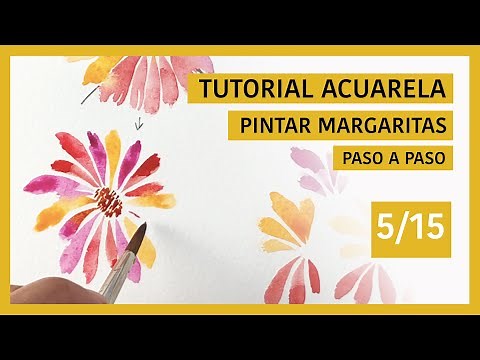 Pintar MARGARITAS con ACUARELAS - Tutorial Acuarela paso a paso