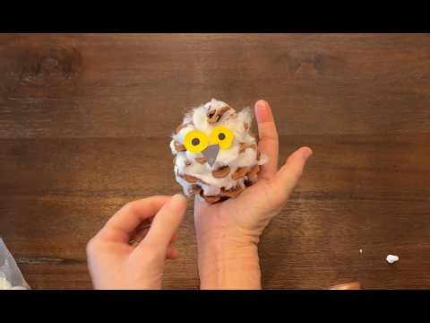 How to Make a Pinecone Snowy Owl | Fluffy Arctic Craft for Kids
