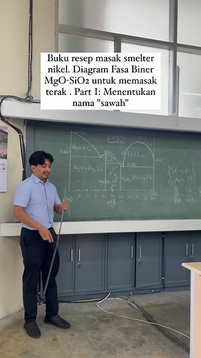 Imam Santoso on Instagram: "Diagram fasa adalah seperti buku resep masak. Hanya dengan melihat gambar, kita akan tahu zat ini dan zat itu dicampur dengan perbandingian tertentu lalu dipanasakan atau didinginkan akan menjadi apa. Diagram fasa biner MgO-SiO2 adalah diagram penting untuk menentukan S/M pada peleburan nikel"