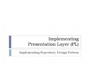 61 - Implementing Presentation Layer in Repository Design Pattern