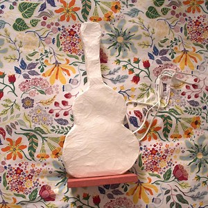 Papier Mache Guitar Lamp | Warm Light Handmade - Etsy