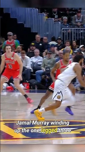 Jamal murray with a one leg three point #nba #basketball #basketballhighlights