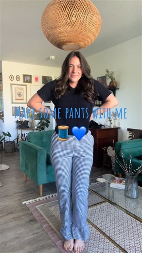 DIY Blue Gingham Pants: Step-by-Step Sewing Guide
