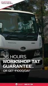2.7K views · 23 reactions | Built to move. Backed to last.​ Stay worry-free with our Double Service Guarantee: A 36-hour Workshop TAT Guarantee* and a 48-hour Uptime Guarantee.​* Plus, with low maintenance costs, 40,000 km service intervals, and a 36 months transferable warranty, you can focus on what really matters - growing your business.​ #MahindraTruckAndBus #MahindraFurio8 #TruckBadloTaqdeerBadlegi | Mahindra Truck And Bus | Facebook