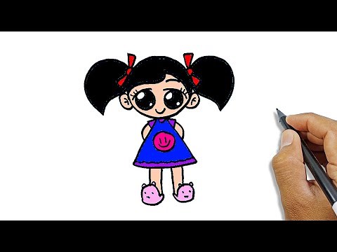 How To Draw Kawaii Girl Step By Step So Easy | Simple Drawings For Beginners