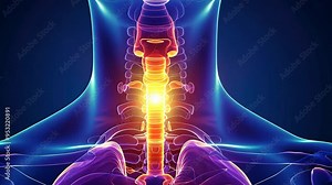 3D Medical Illustration Showing Detailed Anatomy of the Human Throat and Vocal Cords.