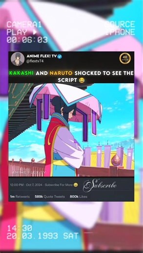 KAKASHI AND NARUTO SHOCKED 🤯😂 #anime #naruto