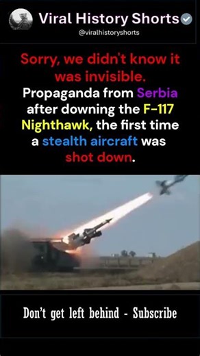 US Stealth Aircraft shot down by Serbia in 1999; Operation Allied Force #stealthaircraft