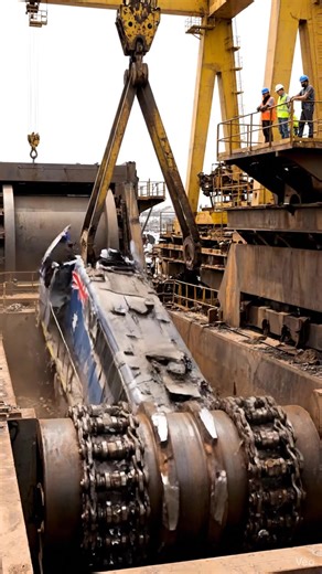 Crusher into Crusher machine, the locomotive #locomotive | SATISFYINGrecord