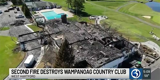 Second fire destroys country club in West Hartford