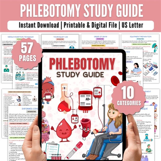 Phlebotomy Study Guide | Phlebotomy Notes | Medical Assistant | Exam Prep | Nursing Students | PDF