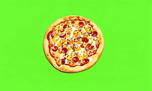 Download pizza icon isolated on green screen background, 4k resolution footage for free