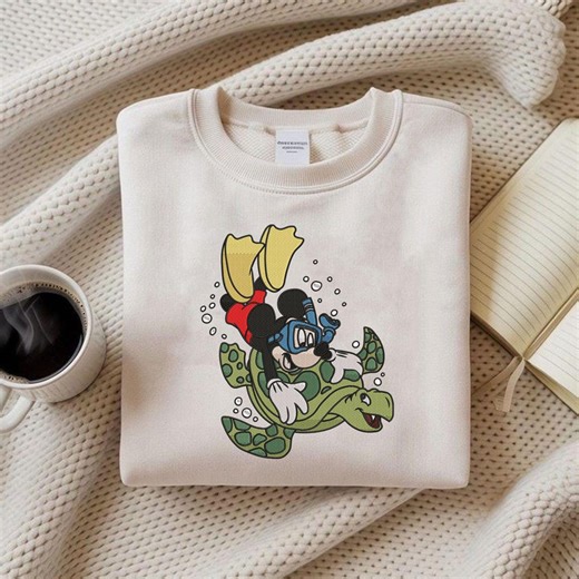 Underwater Scuba Mouse Embroidery, Cartoon Diving, Turtle Machine Embroidery (digital Download) - Etsy