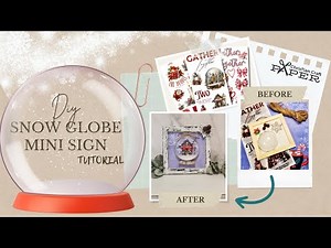 How to Make a Snow Globe Sign for Christmas | Easy Chippy Paint Technique