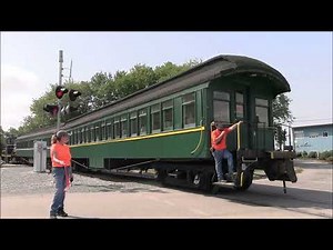 Historic wood passenger cars on the move - Melville, RI - 9/2025