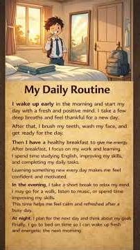 My Daily Routine 🌞 | English Practice Simple & Positive Life