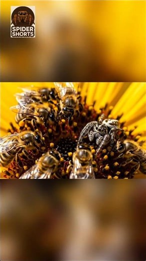 Jumping Spider Meets the Bees! 🐝🕷️🌻