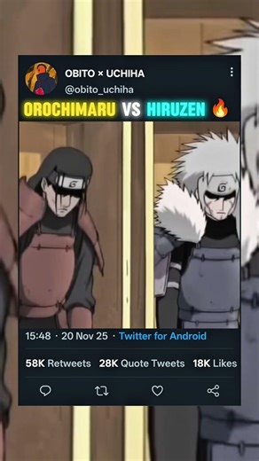 Orochimaru vs Hiruzen 🔥 💀 #anime #animeshorts #naruto