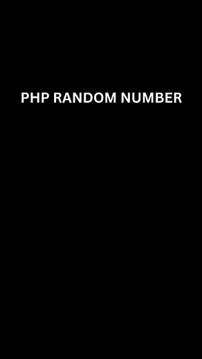 Generate Random Number PHP Fast!