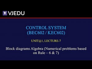 U1_L7 | Block diagrams Algebra (Numerical on Rule – 6 & 7) | Control System (BEC602/KEC602) | Hindi