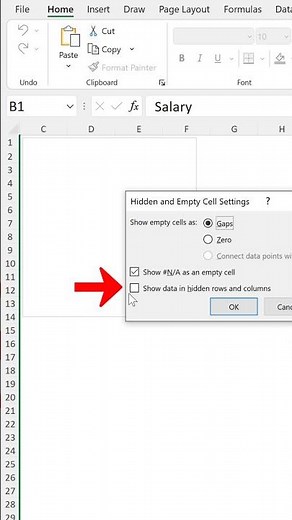 How to Stop Your Excel Charts From Disappearing When you Hide Data #shorts