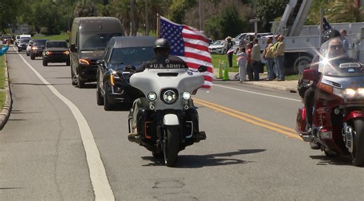 Procession for Major Cody Khork passes Florida Southern College