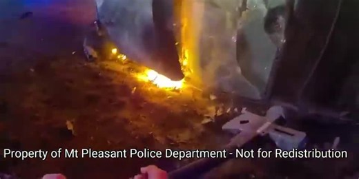 CAUGHT ON CAMERA: Mt. Pleasant Police officers rescue woman from fiery crash