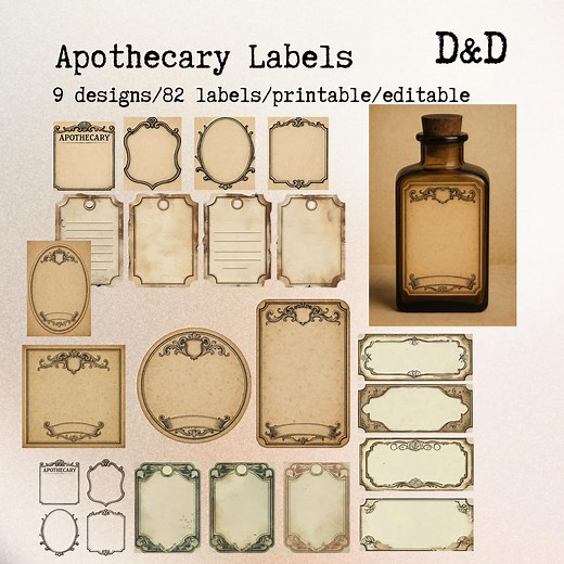 Editable Apothecary Labels: 82 Vintage Potion Stickers (canva Template, PDF Download) - Etsy
