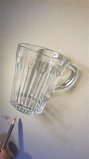 How to draw a glass realistic! #drawing #realistic #shorts
