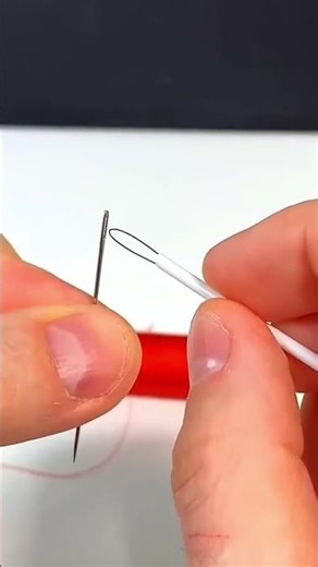 “Threading a needle made Super Easy #sewinghack #diytips #shorts