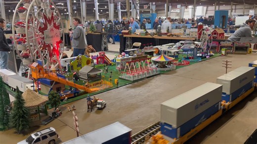 Hey friends, check out this awesome fair scene while the train rolls by! Some of these layouts truly make you feel like you've entered another world! For all your model train needs, check out our website https://www.modeltrainstuff.com/ where we have everything you could possibly want to create an amazing layout! #modeltrainstuff #modeltrains #modeltrainlayout #modelrailroading #modelrailroads #fair | M.B. Klein Inc. / modeltrainstuff.com