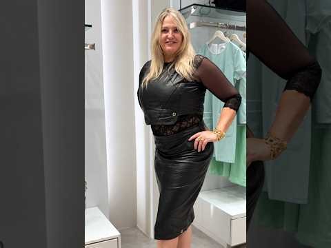 Astonishing 55+ Mature Women's Showcasing Leather Short & Knee Length Dresses for Cocktail Parties