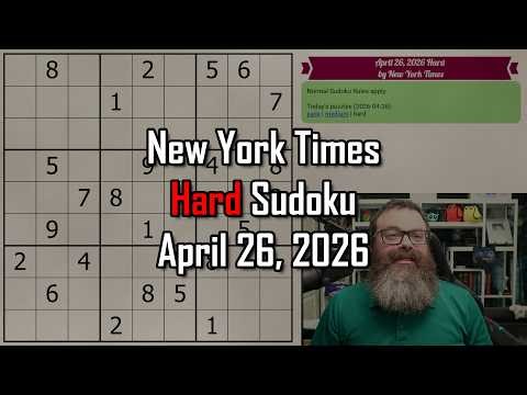 NYT Hard Sudoku Walkthrough | April 26, 2026
