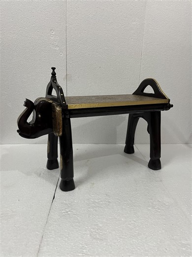 Handmade Wooden Elephant Bench Table | Brass Fitting Home Decor Furniture - Etsy