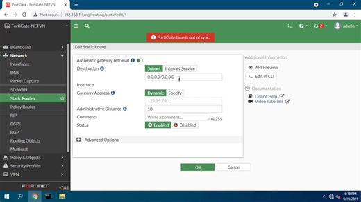 How to configure the basic Fortigate using the command