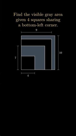 Can You Find the Total Gray Area? | Geometry Challenge
